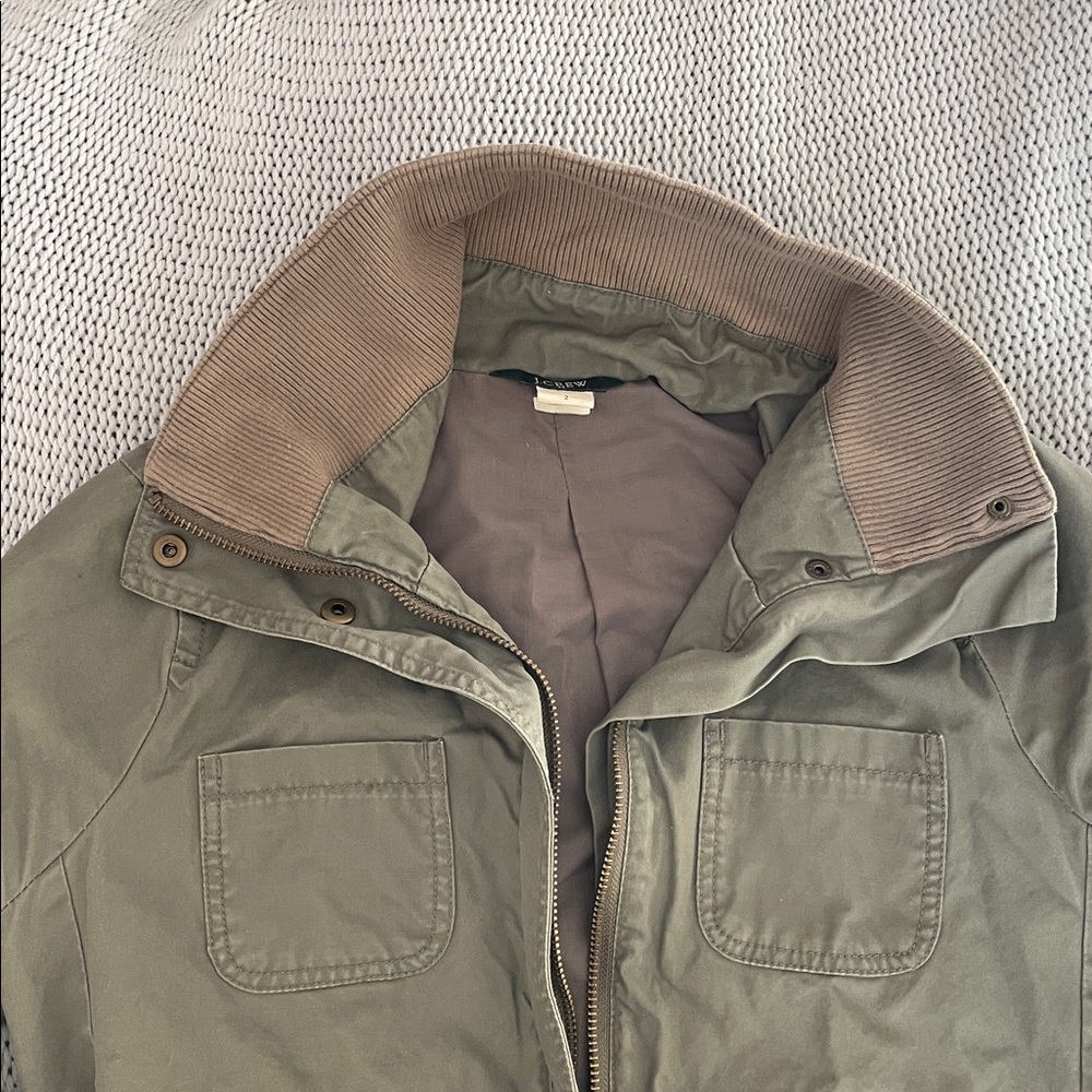 J. Crew Olive Bomber Jacket - Picture 2 of 5